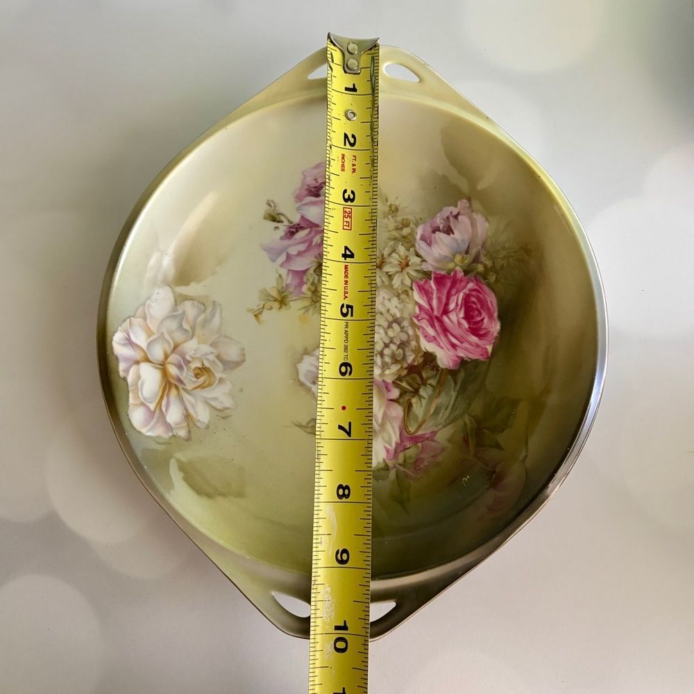 Vintage RS Germany Reinhold Schlegelmilch 10" Porcelain Dish Hand Painted Roses - Picture 3 of 6
